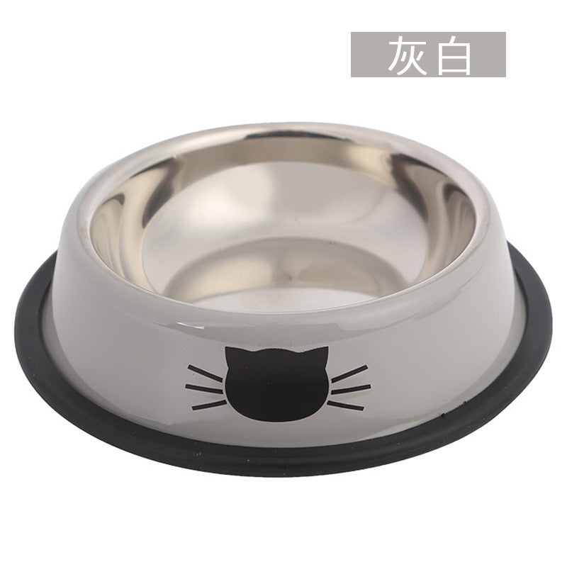 Factory direct selling hot-selling color stainless steel pet cat bowl pet bowl round cat bowl pet food dog bowl