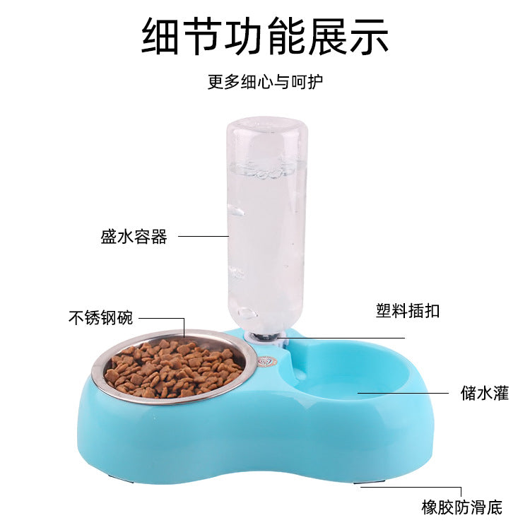 Pet dog bowls, pet stainless steel dog bowls, pet feeding bowls, dog double bowls, cat and dog food bowls, pet dog drinking fountains