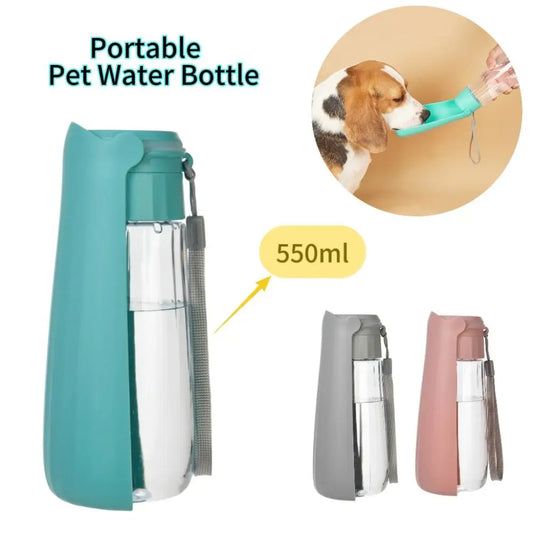携帯ペット給水ボトル™|折りたたみ式 漏れ防止 大容量550ml 犬猫用おでかけ水飲み器