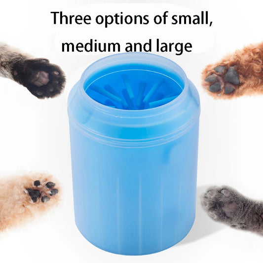 ペット足洗いカップ™|シリコンブラシ付き 犬猫用 かんたん泥落とし 携帯フットクリーナー