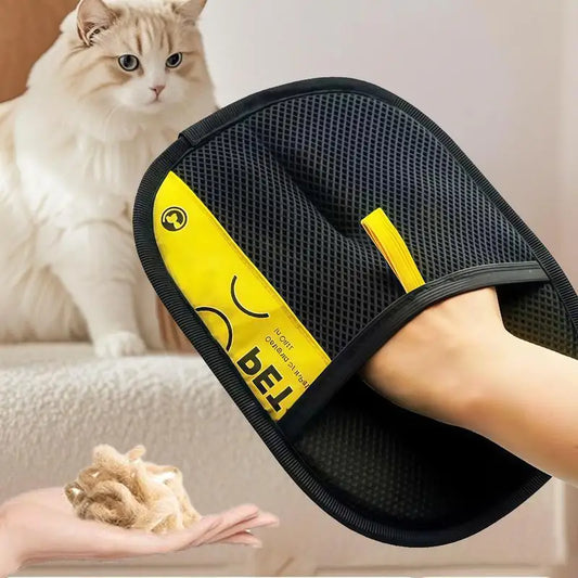 静電気ペット抜け毛取り手袋™|洗える2in1 コロコロ付き 犬猫グルーミンググローブ