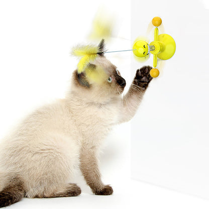 Pet supplies Amazon spring man spinning cat toy turntable cat teaser stick vent balance car pet toys