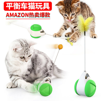 Pet supplies Amazon spring man spinning cat toy turntable cat teaser stick vent balance car pet toys