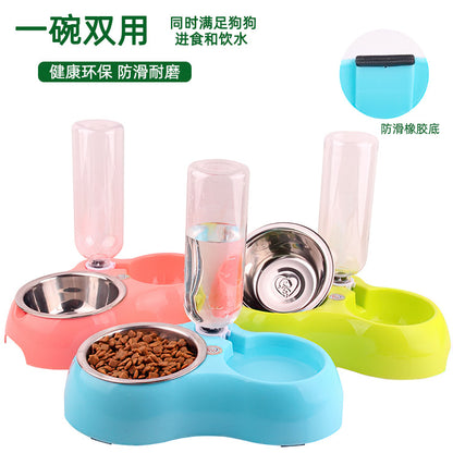 Pet dog bowls, pet stainless steel dog bowls, pet feeding bowls, dog double bowls, cat and dog food bowls, pet dog drinking fountains