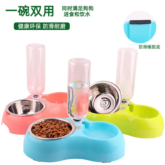 Pet dog bowls, pet stainless steel dog bowls, pet feeding bowls, dog double bowls, cat and dog food bowls, pet dog drinking fountains