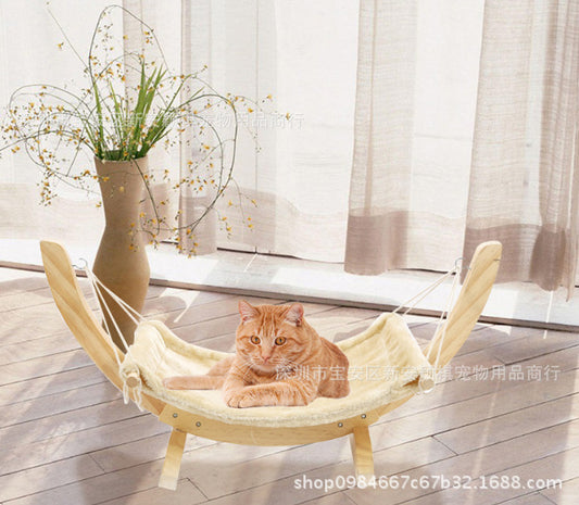 Cat hanging bed solid wood pet cat sleeping pad cat litter hammock pet litter solid wood cat litter cat dog bed pet litter pad hanging