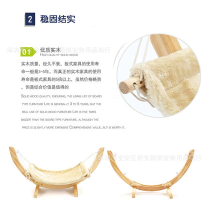 Cat hanging bed solid wood pet cat sleeping pad cat litter hammock pet litter solid wood cat litter cat dog bed pet litter pad hanging