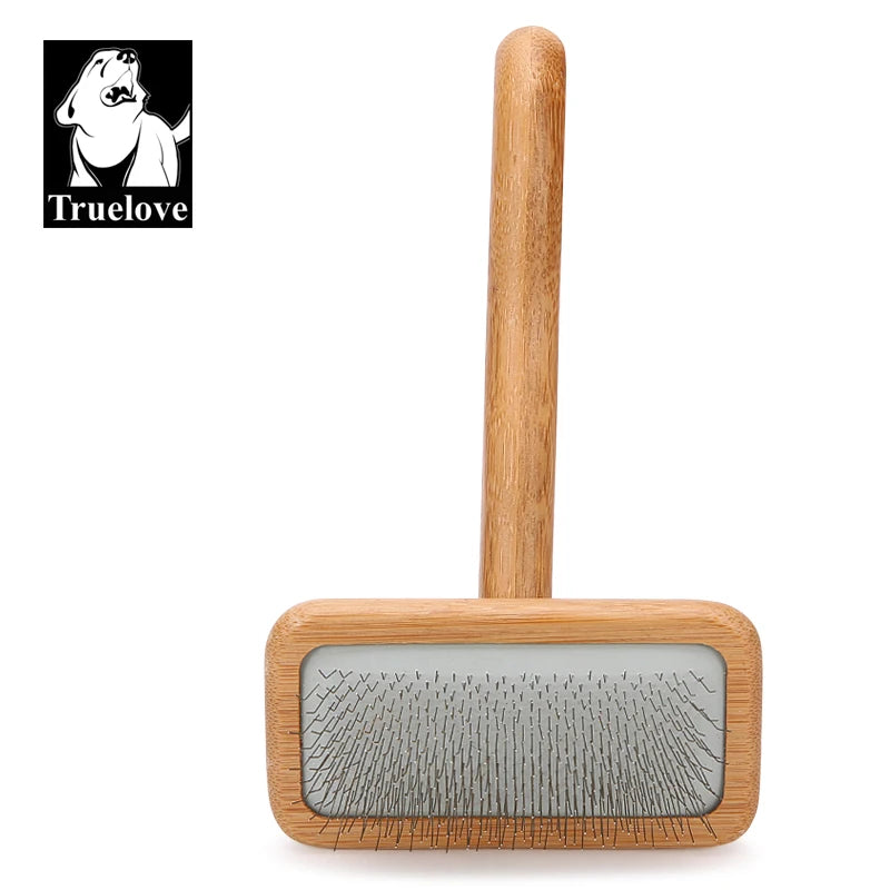 Truelove Pet Slicker Brush for Dogs & Cats–Soft Deshedding Grooming Comb, Bamboo Handle, Removes Loose Hair & Tangles TLK20131