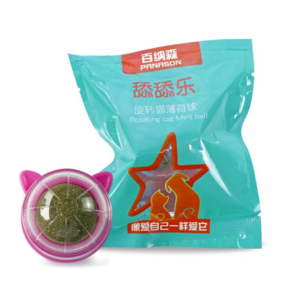 Rotating catnip ball new cat ears pet molar toys interactive licking fun pet supplies wholesale