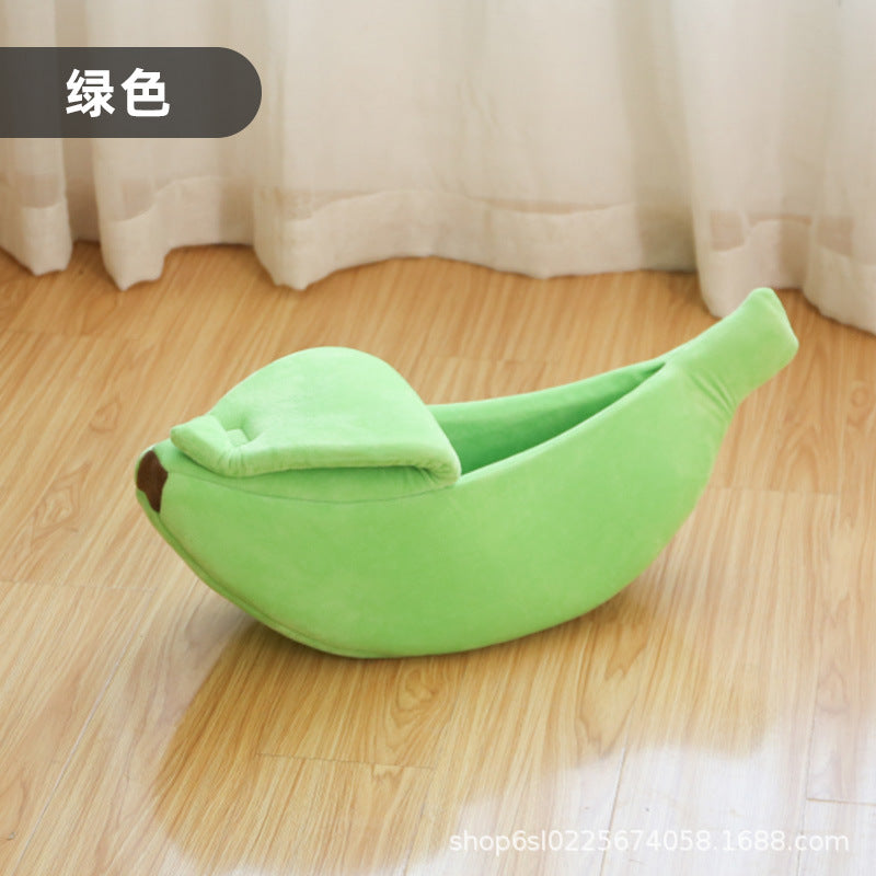 Free shipping winter pet banana shape warm cat bed dog bed semi-enclosed pet bed hamster bed pet bed sleeping mat