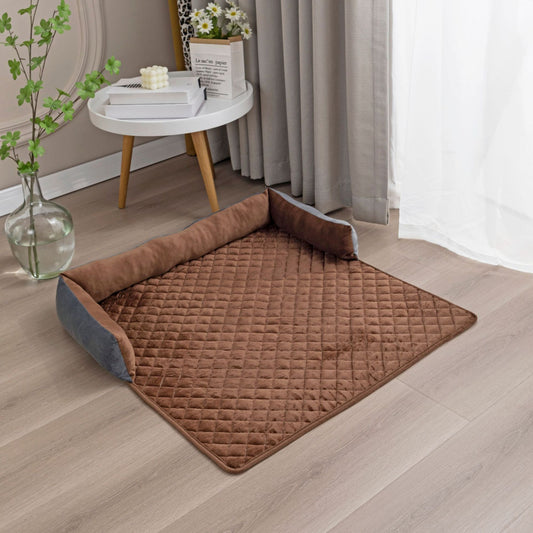 Cross-border plush pet sofa cushion with pillow pet supplies manufacturers wholesale cat dog sofa bed pet bed cushion