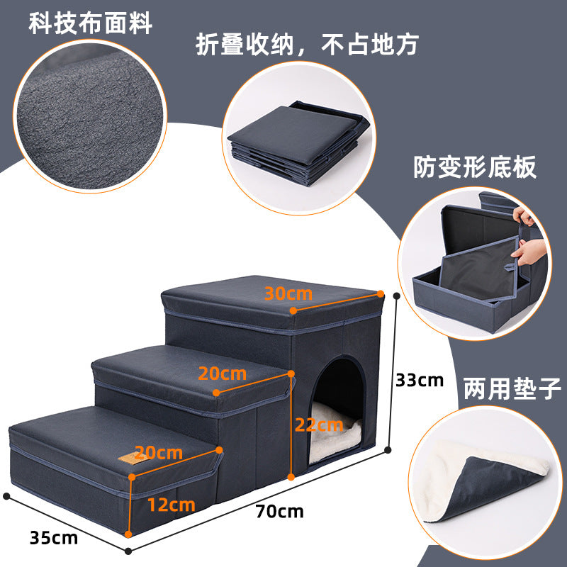 Pet dog stairs foldable storage kennel dog climbing ladder stairs pet stairs pet supplies