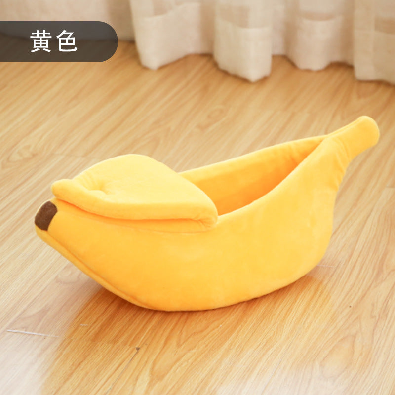 Free shipping winter pet banana shape warm cat bed dog bed semi-enclosed pet bed hamster bed pet bed sleeping mat
