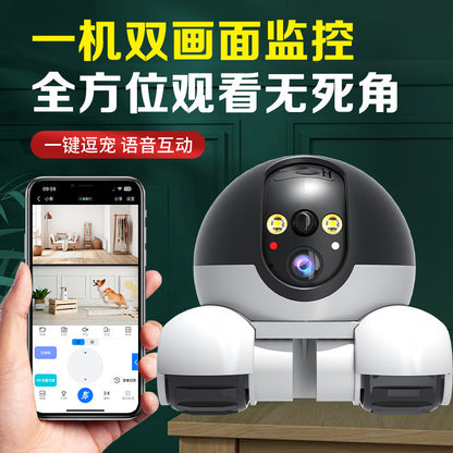 Binocular network mobile pet camera monitoring machine mobile phone remote HD night vision wireless pet camera