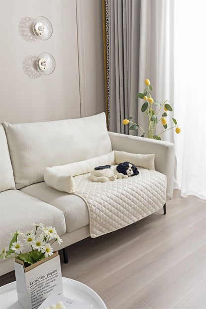 Cross-border plush pet sofa cushion with pillow pet supplies manufacturers wholesale cat dog sofa bed pet bed cushion