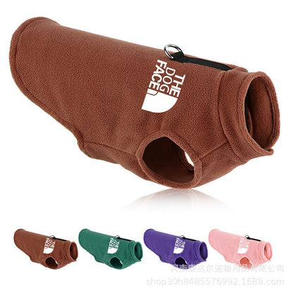 Autumn and winter pet vest dog clothes pet fleece clothing traction warm vest