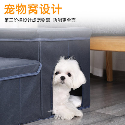Pet dog stairs foldable storage kennel dog climbing ladder stairs pet stairs pet supplies