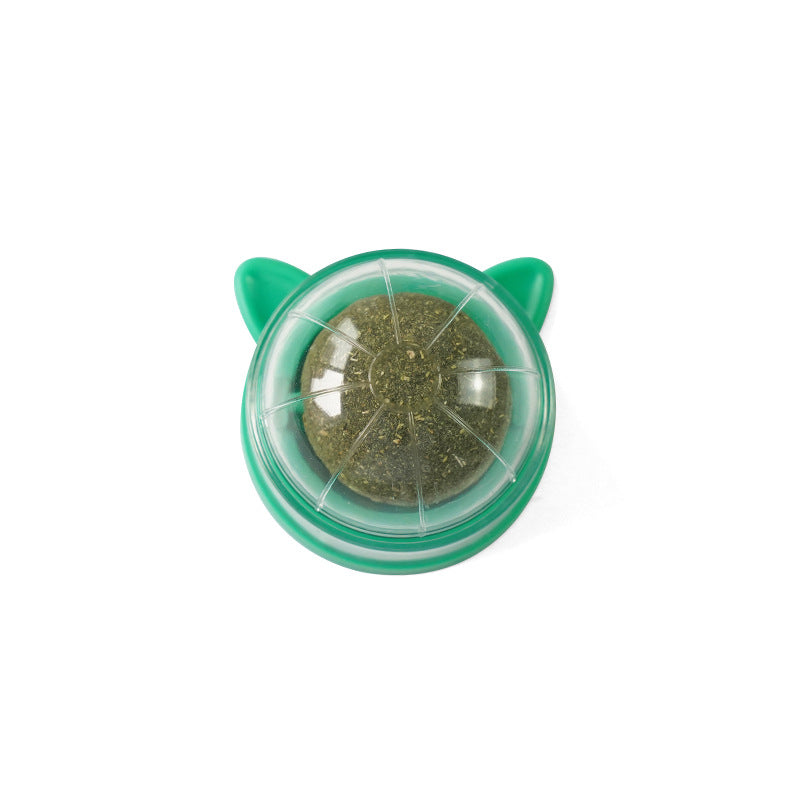 Rotating catnip ball new cat ears pet molar toys interactive licking fun pet supplies wholesale