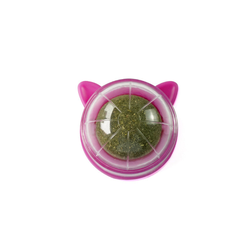 Rotating catnip ball new cat ears pet molar toys interactive licking fun pet supplies wholesale