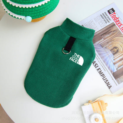 Autumn and winter pet vest dog clothes pet fleece clothing traction warm vest
