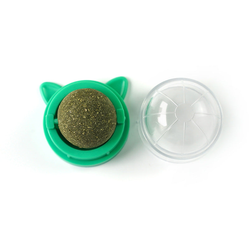 Rotating catnip ball new cat ears pet molar toys interactive licking fun pet supplies wholesale