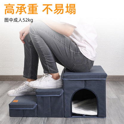 Pet dog stairs foldable storage kennel dog climbing ladder stairs pet stairs pet supplies