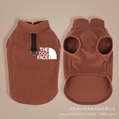 Autumn and winter pet vest dog clothes pet fleece clothing traction warm vest
