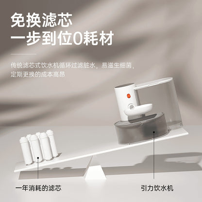 Pet gravity dumping cat drinking fountain flowing water rechargeable automatic water feeder pet dog drinking fountain