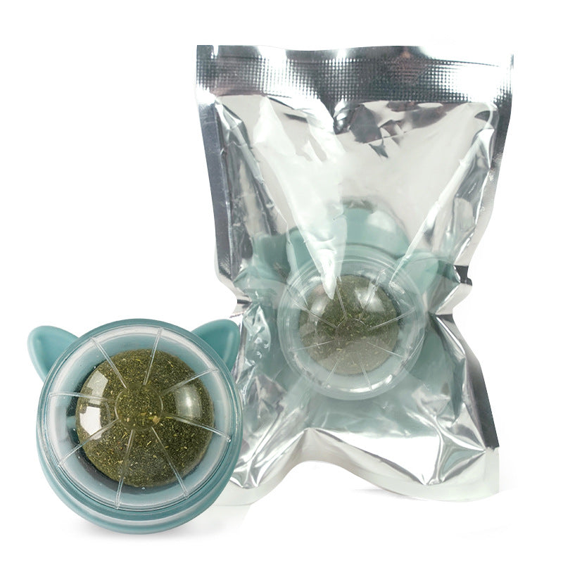 Rotating catnip ball new cat ears pet molar toys interactive licking fun pet supplies wholesale