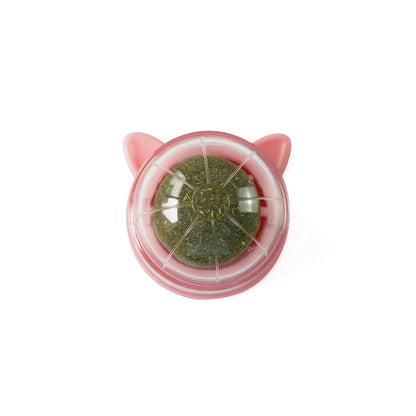 Rotating catnip ball new cat ears pet molar toys interactive licking fun pet supplies wholesale