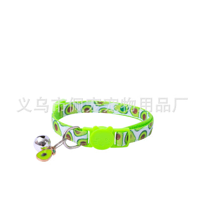 New Pet Ribbon Fruit Cat Collar with Fruit Accessory Bell Pet Collar Manufacturers Spot