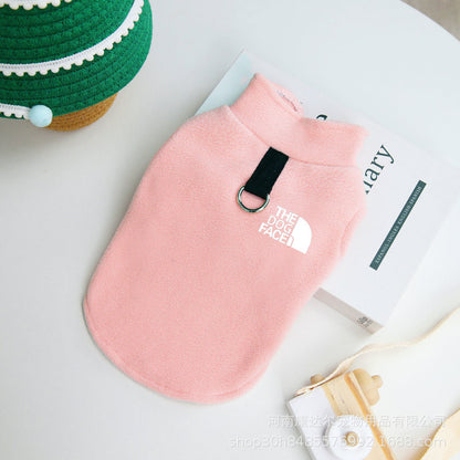 Autumn and winter pet vest dog clothes pet fleece clothing traction warm vest