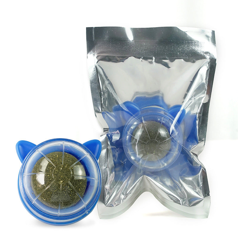 Rotating catnip ball new cat ears pet molar toys interactive licking fun pet supplies wholesale