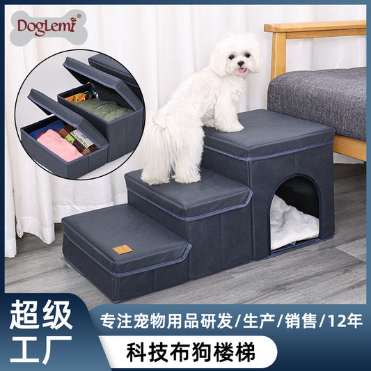 Pet dog stairs foldable storage kennel dog climbing ladder stairs pet stairs pet supplies