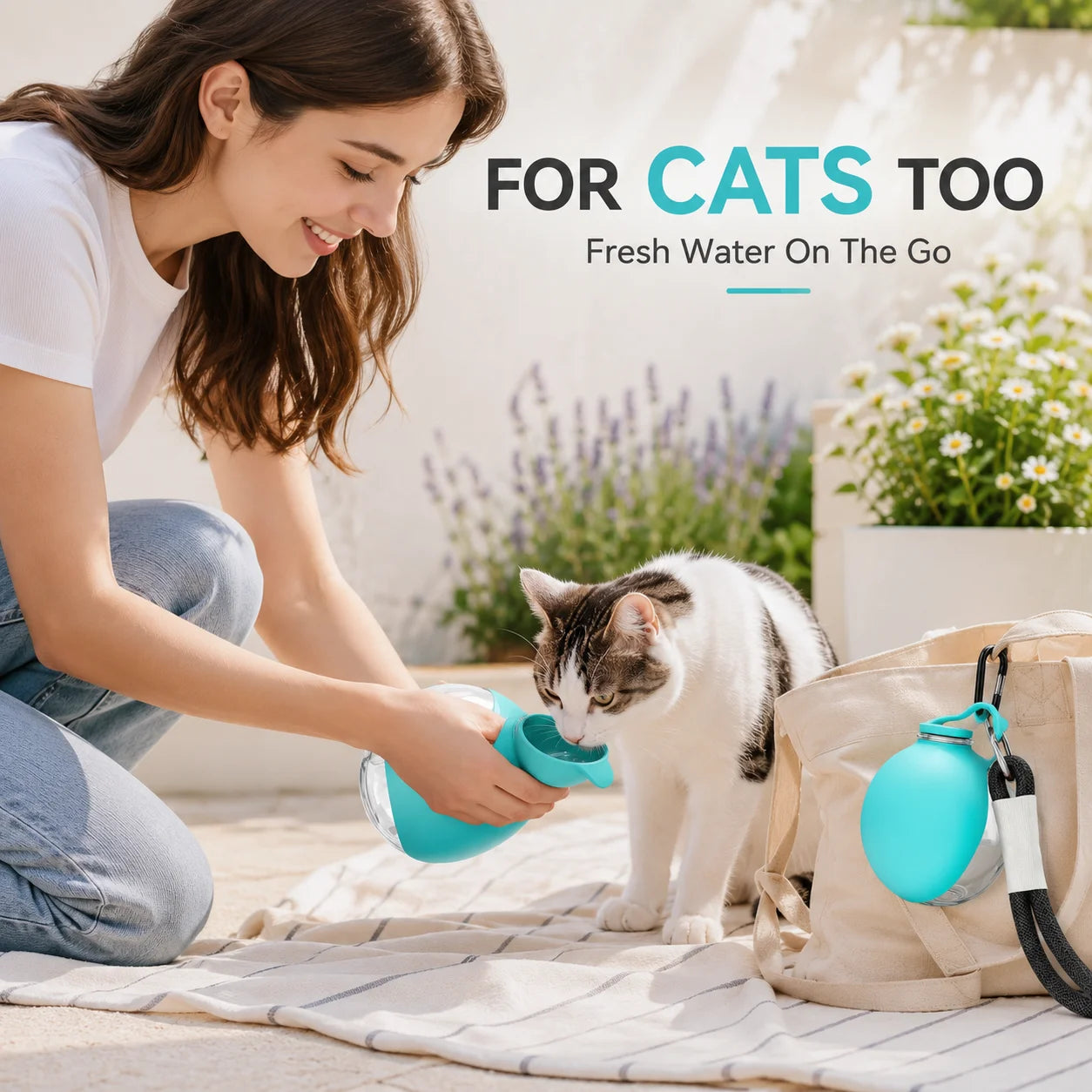 Food Grade Silicone 2 in 1 Portable Dog Water Bottle Foldable Bowl Leak Proof Lanyard Hook Compact Travel Pet Feeding Set