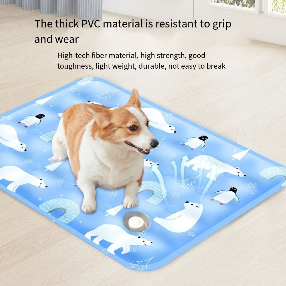 フロアクールペットマット™｜ジェル入り自動冷却 犬用ひんやり寝床