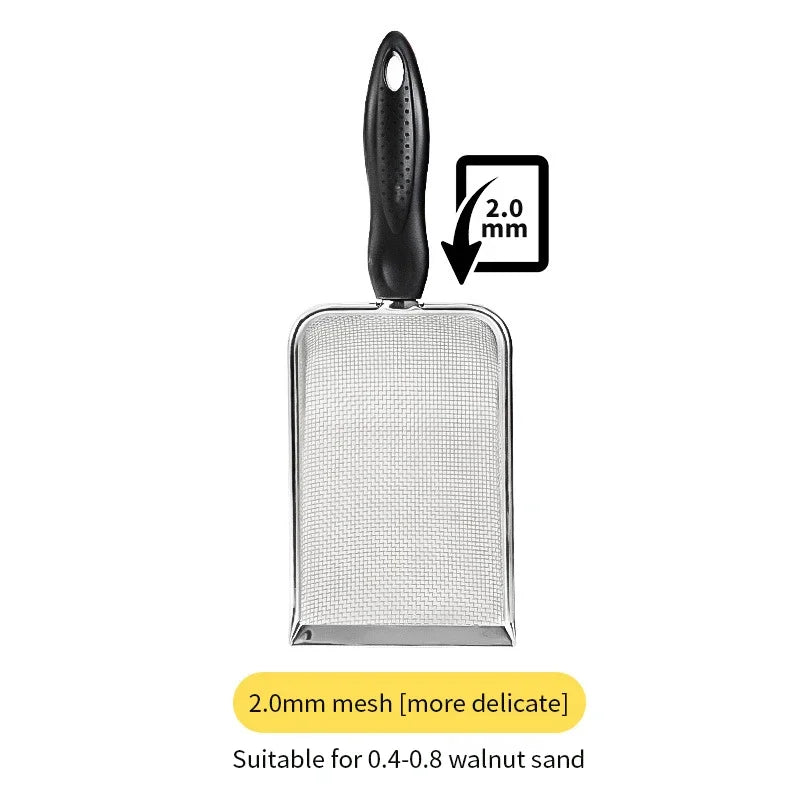 ステンレス製猫砂ふるいスコップ™｜メッシュ目が選べる 単品・セット 固まる砂対応