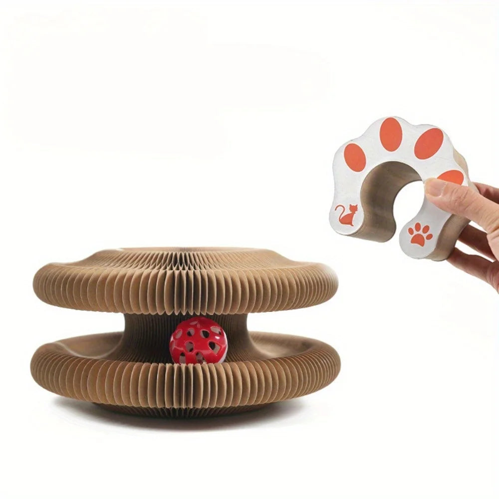 Durable Twistable Cardboard Cat Scratcher - Interactive Play Toy, Encloses Nature, Indoor Entertainment, All Breed Sizes
