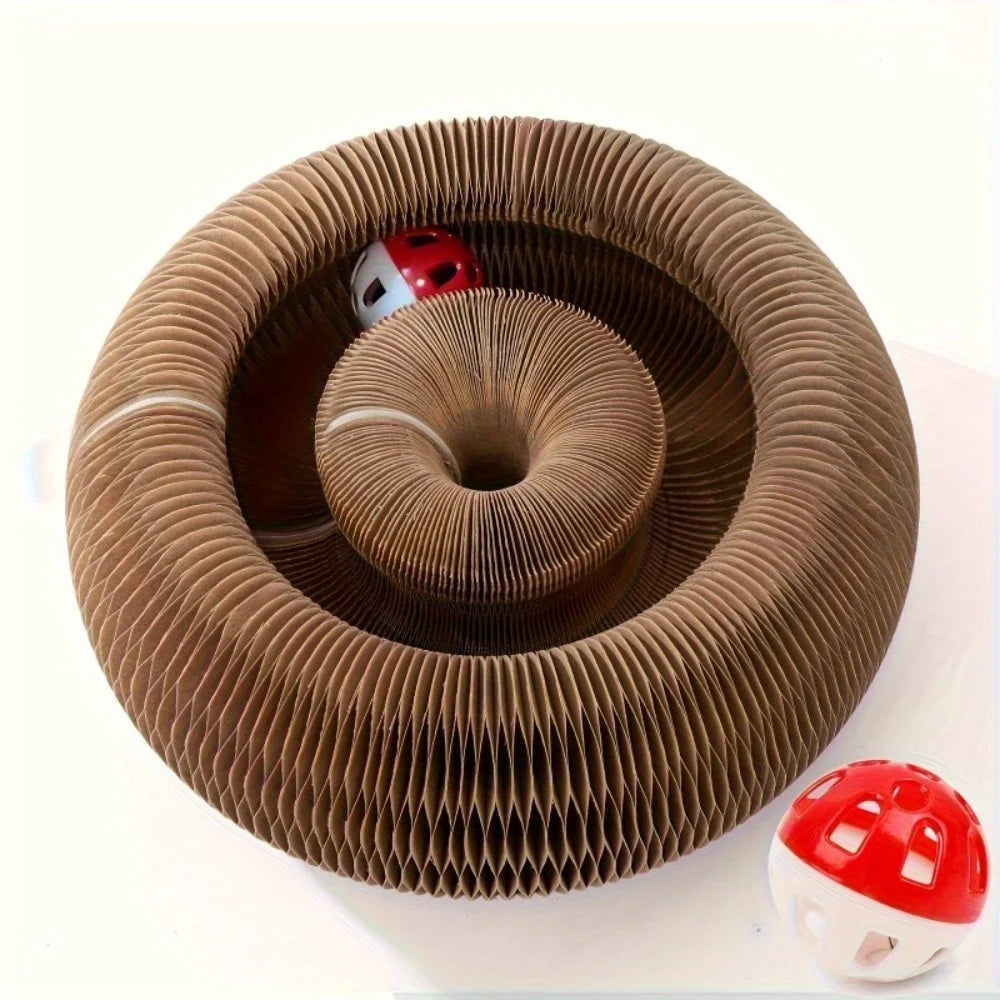 Durable Twistable Cardboard Cat Scratcher - Interactive Play Toy, Encloses Nature, Indoor Entertainment, All Breed Sizes