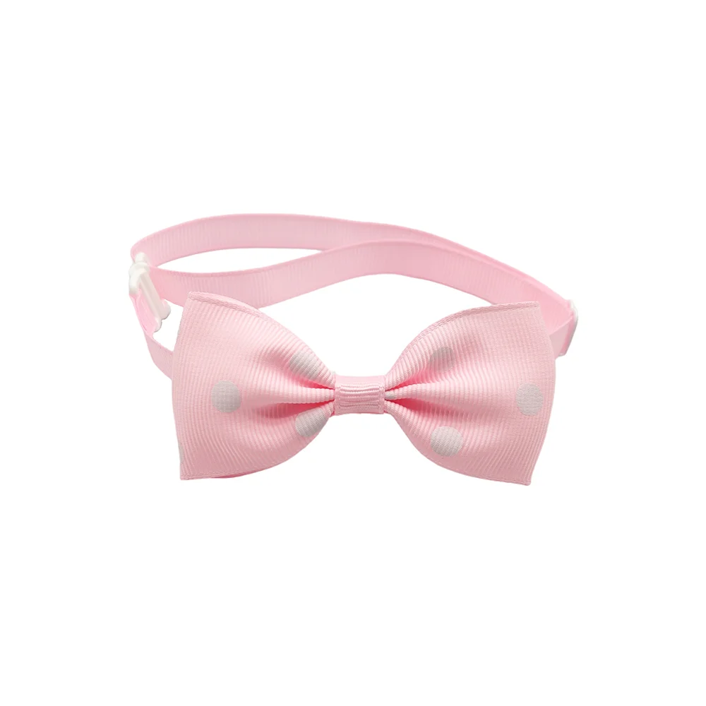 10pcs Ribbon Bow Ties For Dogs Adjustable Neck Tie For Cat Dots Pattern Pet Grooming Accessories 10 Colors Pet Supplies