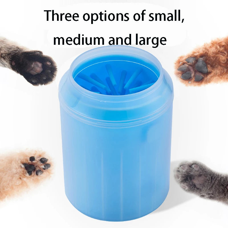 ペット足洗いカップ™｜シリコンブラシ付き 犬猫用 かんたん泥落とし 携帯フットクリーナー