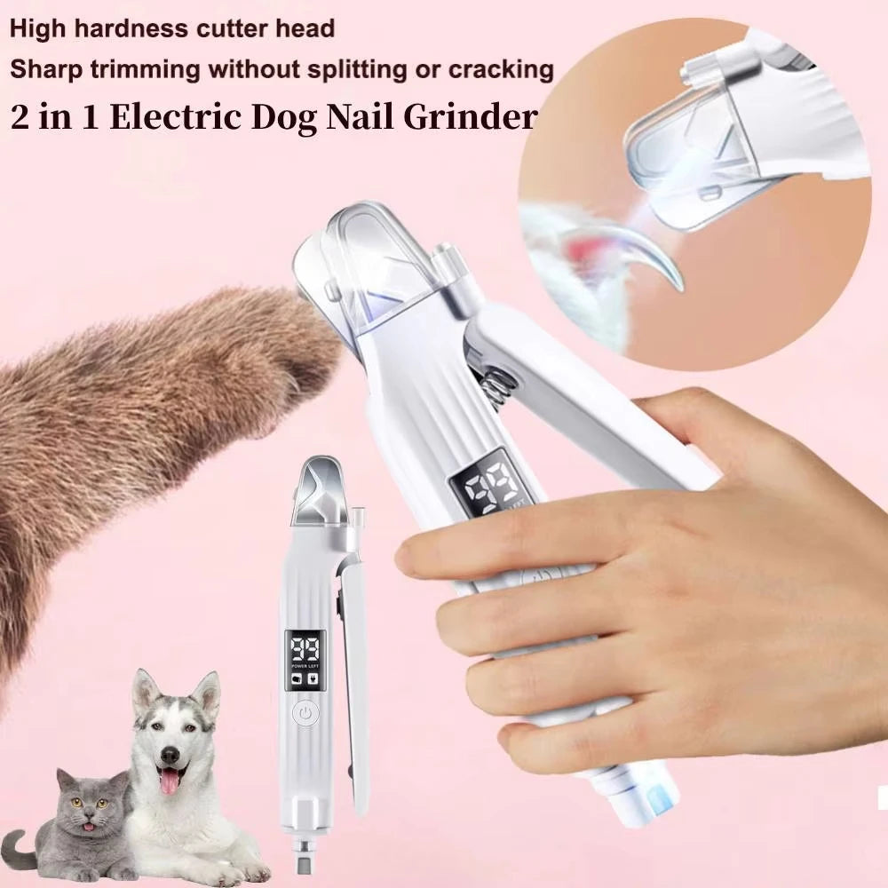 2in1電動ペットネイルトリマー™｜LEDライト付き 静音 犬猫用 爪切り＆爪やすり