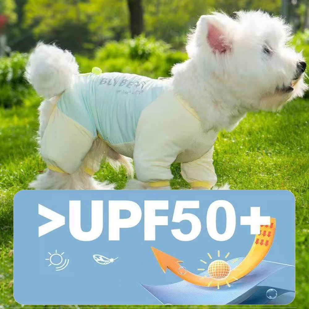 Dog Cooling Suit UV Protection, Lightweight Four Legged Summer Jumpsuit & Vest, Breathable Pet Clothes for Small Medium Dogs
