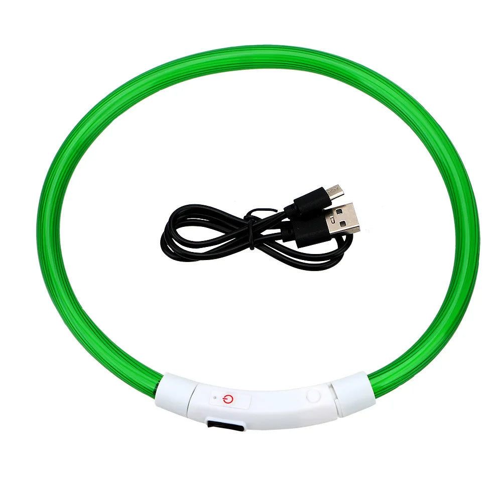 LED発光ペット首輪™｜USB充電式 夜間の安全 犬猫用 光る安全ライトカラー