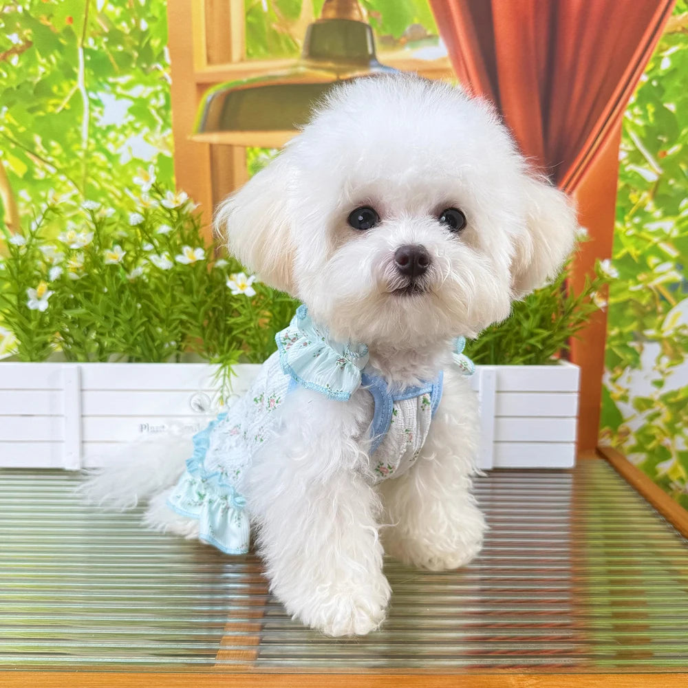 Thin Breathable Small Dog Princess Dress Cool Summer Spring Cute Medium Cat Halter Skirt Breathable Dog Dress Clothes