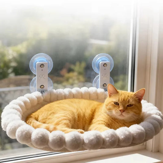 猫用まどべハンモック™｜強力吸盤付き 窓に取付け 日向ぼっこベッド