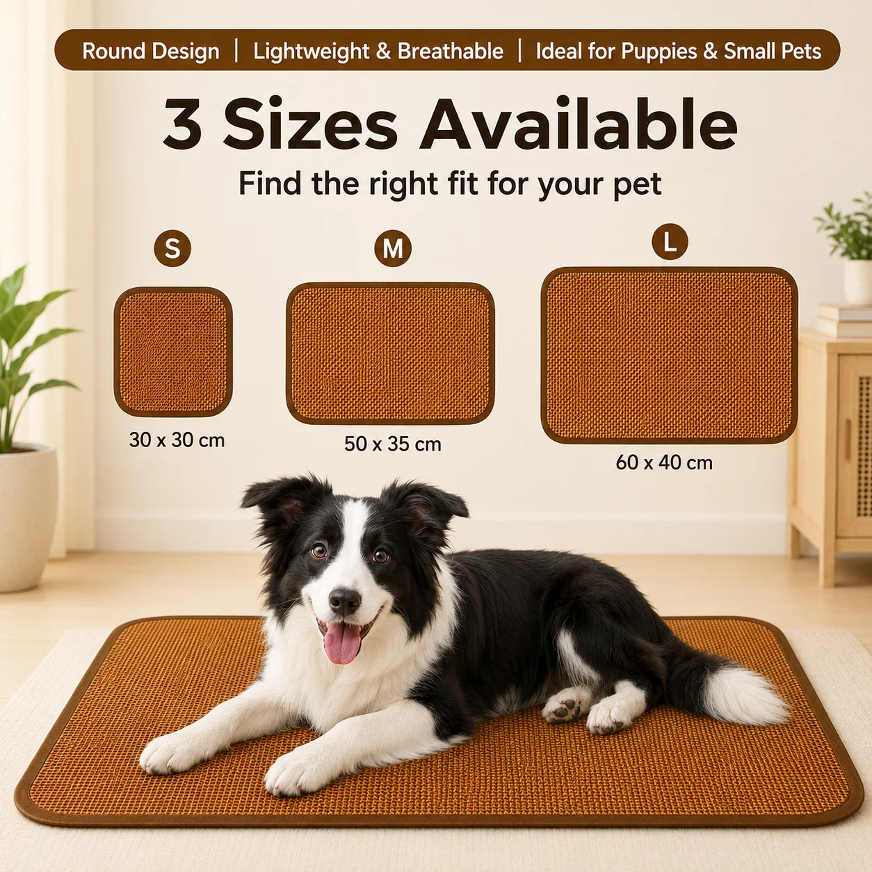 Pet Cooling Mat for Cats Round Woven Summer Sleeping Pad Breathable Washable Cat Bed Mat for Indoor Pets