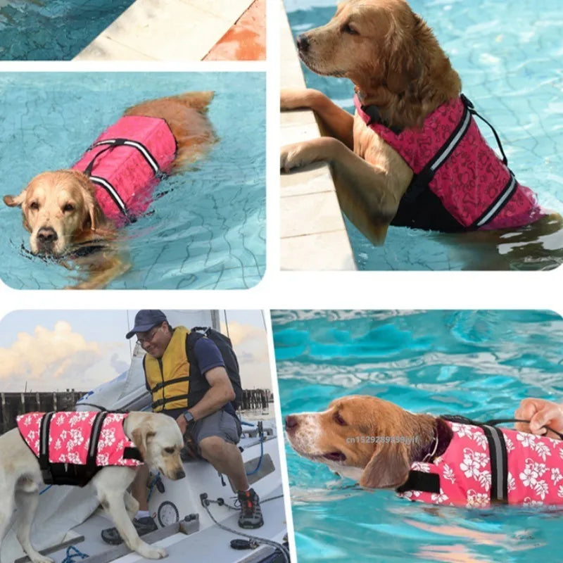 Dog Life Jacket Reflective Dog Life Vest Pet Safety Swimming Vest for Small Medium Large Dogs Outdoor Water Activities