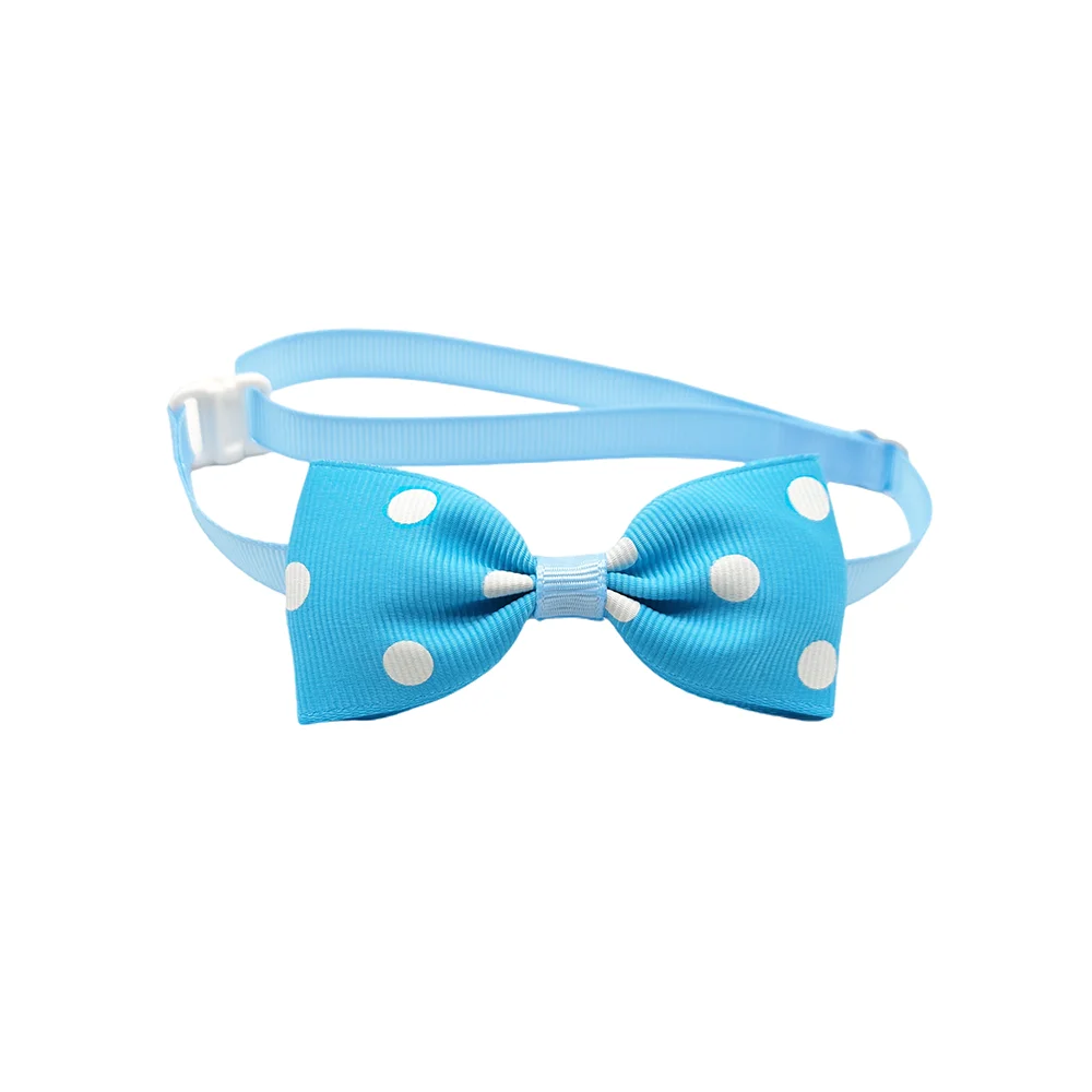 10pcs Ribbon Bow Ties For Dogs Adjustable Neck Tie For Cat Dots Pattern Pet Grooming Accessories 10 Colors Pet Supplies