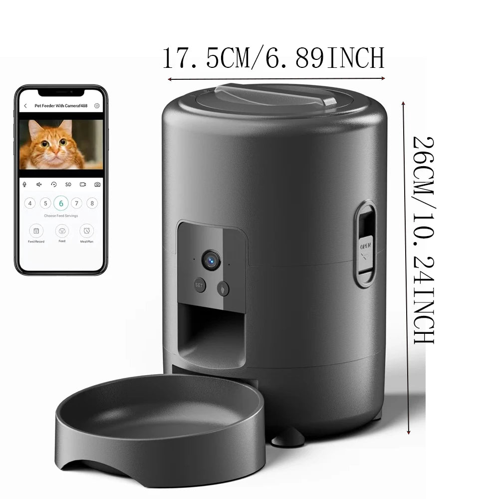 カメラ付き自動給餌器™｜2L 1080P WiFi アプリ操作 犬猫用スマートフィーダー